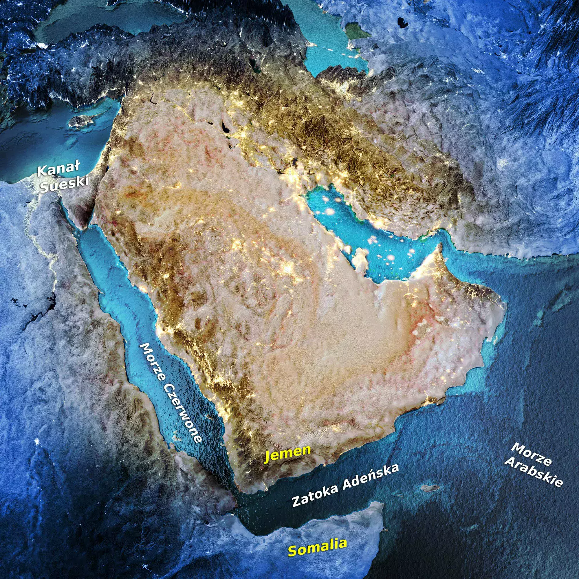 Mapa Bliskiego Wschodu / Morski szlak handlowy