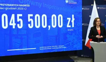 Ponad 1 mln zł nagród w Głównym Inspektoracie Ochrony Środowiska w 2023 roku. Sprawa wyszła na jaw dopiero teraz